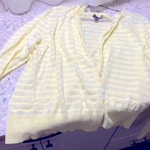 Long tall Sally button cardigan yellow stripe XL